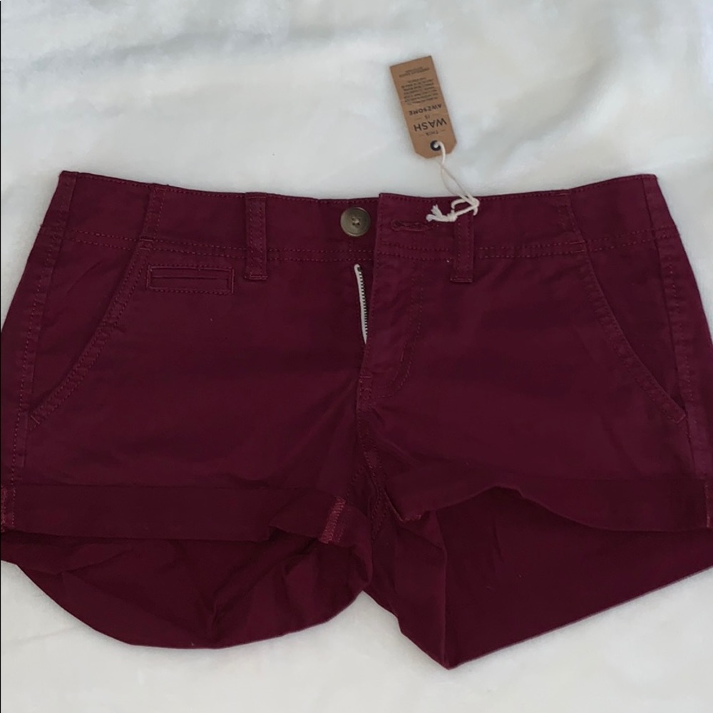 burgundy shorts